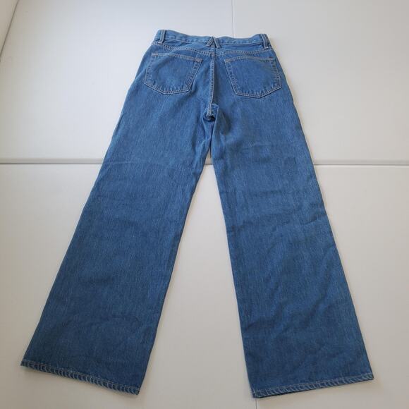 SLVRLAKE Jeans Womens 29 Blue Grace Wide Leg High Rise USA Freedom Wash Classic - Picture 2 of 14